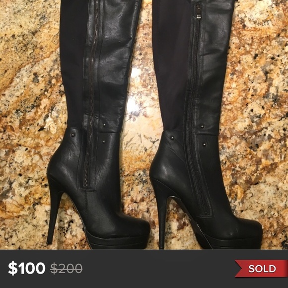 Baker Knee-high leather stilettos - Picture 7 of 8